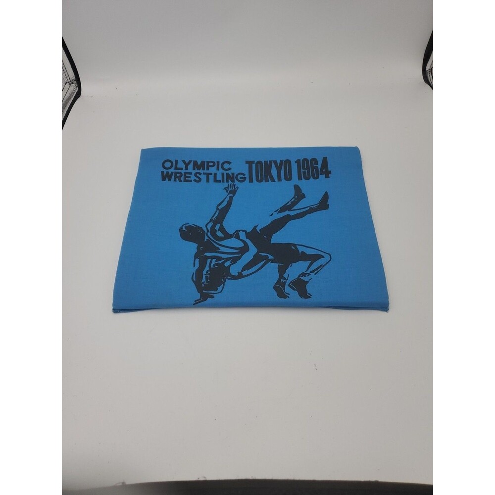 Original Seat Cushion XVIII Olympic Games TOKYO 1964 12" X 9” Wrestling Vtg Blue